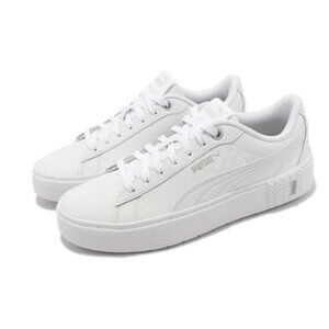 PUMA Smash Platform V2 Triple White Women's Sneakers Size 8